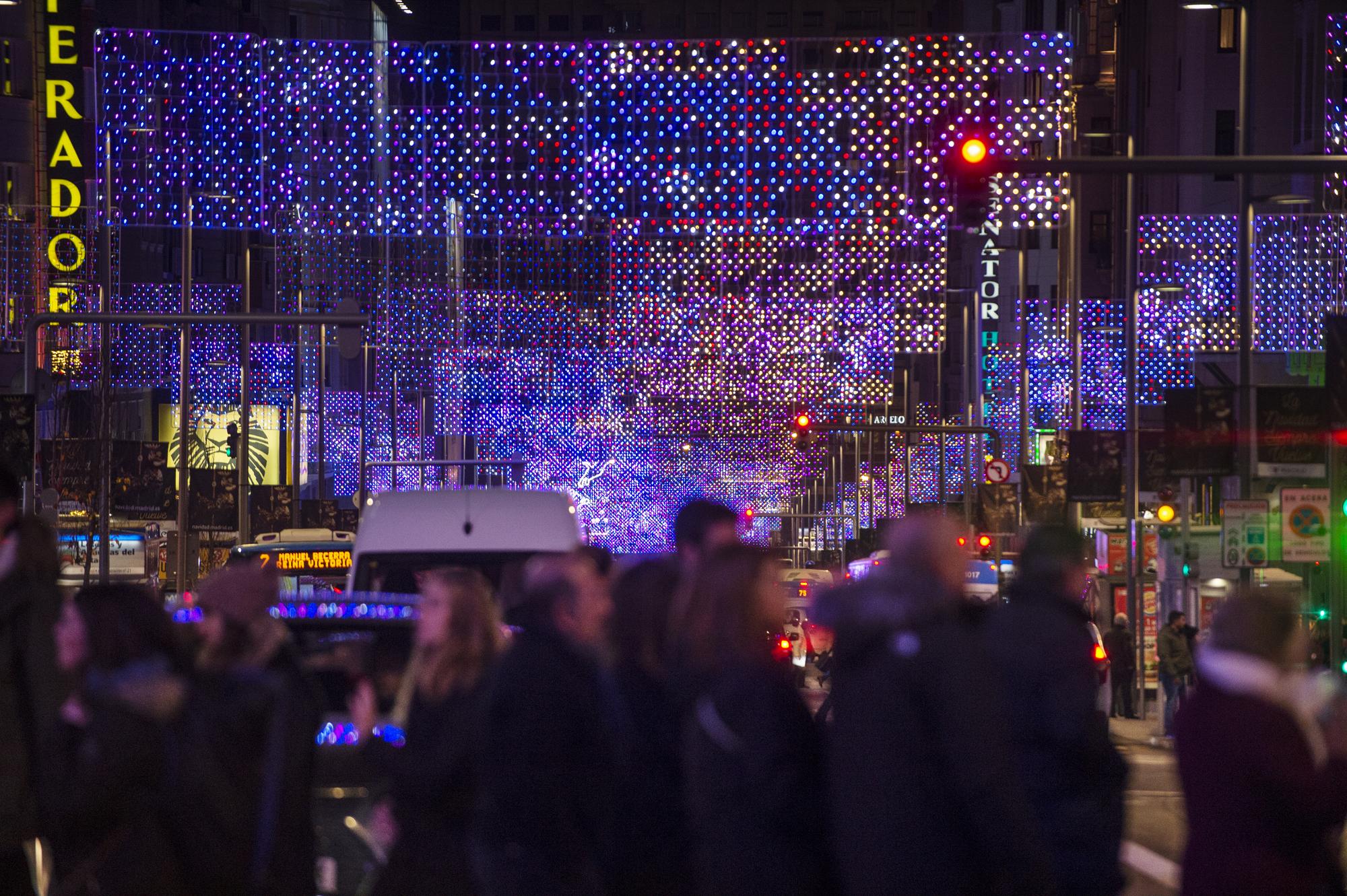 Luces de Navidad en la calle Gran Vía